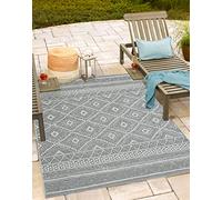 Mia's Teppiche Adora - Tapis Moderne, Style Boho, adapté à l'intérieur et à l'extérieur, idéal pour la Cuisine et la Salle à Manger, Gris, 080x150cm