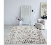 Mia's Teppiche Cielo Tapis Moderne à Poils Ras Denses, Salon, Chambre, Brillant Élégant, Fibre Brillante, Effet Relief, Plume,Crème,160 x 230 cm