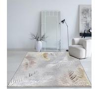 Mia's Teppiche Cielo Tapis Moderne Dense à Poils Courts, Salon, Chambre à Coucher, Brillant élégant, Fibre Brillante, Effet très Profond, Plume, Gris, 200 x 290 cm