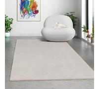 Mia's Teppiche Comfort Tapis Moderne Moelleux à Poils Courts, Dessous antidérapant, Lavable à 30 degrés, Super Doux, Aspect Fourrure, Beige, 120 x 160 cm