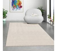 Mia's Teppiche Comfort Tapis Moderne Moelleux à Poils Courts, Dessous antidérapant, Lavable à 30 degrés, Super Doux, Aspect Fourrure, Crème, 120 x 160 cm