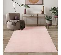 Mia's Teppiche Comfort Tapis Moderne Moelleux à Poils Courts, Dessous antidérapant, Lavable à 30 degrés, Super Doux, Aspect Fourrure, Rose, 140 x 200 cm