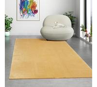 Mia's Teppiche Comfort Tapis Moderne Moelleux à Poils Courts, Dessous antidérapant, Lavable à 30 degrés, Super Doux, Aspect Fourrure, Or, 200 x 280 cm