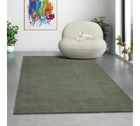 Mia's Teppiche Comfort Tapis Moderne Moelleux à Poils Courts, Dessous antidérapant, Lavable à 30 degrés, Super Doux, Aspect Fourrure, Vert foncé, 200 x 280 cm