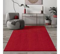 Mia's Teppiche Comfort Tapis Moderne Moelleux à Poils Courts, Dessous antidérapant, Lavable à 30 degrés, Super Doux, Aspect Fourrure, Rouge, 120 x 120 cm
