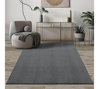 Mia's Teppiche Comfort Tapis Moderne Moelleux à Poils Courts, Dessous antidérapant, Lavable à 30 degrés, Super Doux, Aspect Fourrure, Anthracite, 80 x 150 cm
