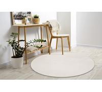 Mia's Teppiche Comfort Tapis Moderne Moelleux à Poils Courts, Dessous antidérapant, Lavable à 30 degrés, Super Doux, Aspect Fourrure, Crème, 160 x 160 cm