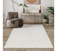 Mia's Teppiche Comfort Tapis Moderne Moelleux à Poils Courts, Dessous antidérapant, Lavable à 30 degrés, Super Doux, Aspect Fourrure, Crème, 140 x 200 cm