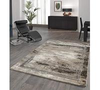 Mia's Teppiche Cristin Salon & Chambre à Coucher Tapis d'or/Cadre 080x300 cm
