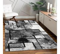 Mias Teppiche Design Moderne Poils Ras Abstrait Peintures Effet Noir Gris Anthracite, Dimension:200x290 cm