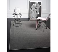 Mia's Teppiche Emma Tapis Salon, Courte Pile, 120 cm Rond, Anthracite