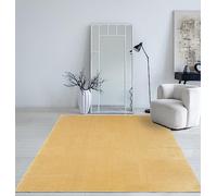 Mias Teppiche Mia´s Tapis Taos Tapis Moelleux à Poils Courts, Dessous antidérapant, Lavable à 30 degrés, Super Doux, Aspect Fourrure, Or, 80 x 150 cm