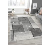 Mia's Teppiche Mosaix Tapis Moderne à Poils Courts et denses pour Salon et Chambre à Coucher, avec Contours découpés, Motif géométrique, à Carreaux, Gris, 120 x 160 cm