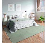 Mia's Teppiche Olivia Salon/Chambre à Coucher - Lavable - 120 cm Rond, Vert foncé