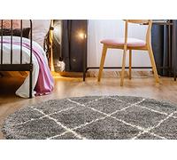 Mia's Teppiche Shania Salon et Chambre à Coucher Tapis Gris - D2 120 cm Rond