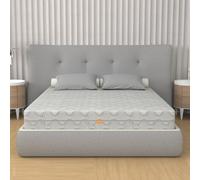 MiaSuite Matelas déhoussable en mousse à mémoire de forme et ressorts ensachés, pour lit double, 160 x 190 cm, hauteur 25 cm, orthopédique, rigidité moyenne à élevée, revêtement argenté, 100
