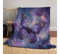 MIATCENRT Couverture en Flanelle Polaire Abstrait Onirique 200x220cm, Douce et Chaude Duveteuse et Douillette, Couverture à Impression Nébuleuse Papillon, pour Adultes et Enfants