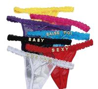 MIATCENRT Culotte Personnalisée avec Nom Personnalisé Lettres String Bikini pour Femme, Bikini Sexy String Cristal Lettre Bricolage Chaîne De Taille Bijoux Fille Cadeau De Noël, Noir, Taille Unique