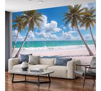 MIATCENRT Papier Peint Murale Plages Paysages Papier Peint Panoramique Plage Coquillages | Fresque Muraux Tissu en Soie, Décoration Murale Pour Salon Chambre Bureau, 300x210cm (Non Adhésif)