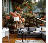 MIATCENRT Papier Peint Panoramique 3D, Jardin De Balcon Paysage - Autocollant Mural pour Salon Chambre À Coucher Couloir, Moderne Espace Visuel de Aménagement Paysager D'Été Murale 300x210cm