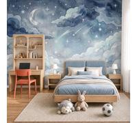 MIATCENRT Papier Peint Panoramique Ciel Étoilé À L'Aquarelle Thème Mural