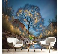 MIATCENRT Papier Peint Panoramique Flaque D'Eau Reflet 300x210cm Poster Murale, 3D Perspective Paysage Tapisserie Photo Peinture Murale, Papier Peint Soie Fresque pour Salon Chambre Toile Fond TV