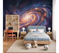 MIATCENRT Papier Peint Panoramique Galaxies Spatiales Thème Mural | Papier Peint XXL Nébuleuse De L'Univers, Trompe l'oeil Murale 3D Art, Décoration Muraux Salon Chambre 250x175cm