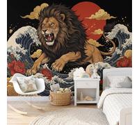 MIATCENRT Papier Peint Panoramique Murale Vagues Lion 400x280cm