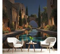 MIATCENRT Papier Peint Panoramique Paysage, Murale 3D Personnalisé Décor à la Maison Ville Antique Arche Réaliste Paysage, Papier Peint Soie Decoration Mural Chambre Salon, 300x210cm