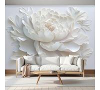 MIATCENRT Papier Peint Panoramique Pivoine En Fleurs Art En Relief, 3D Mural Moderne Papier Peint en Soie Poster XXL, Salon Chambre Mur de Fond Décoration Murale 300x210cm