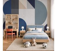 MIATCENRT Papier Peint Panoramique Puzzle Géométrique Thème Mural | Papier Peint XXL Blocs De Couleur Assemblés, Trompe l'oeil Murale 3D Art, Décoration Muraux Salon Chambre 300x210cm