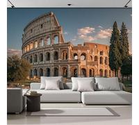 MIATCENRT Papier Peint Soie Panoramique Colisée De Rome Brun, 400x280cm (L×H) 3D Poster Geant Murale Personnalisé Architecture Rétro, pour Salon Chambre Restaurant Décoration Muraux