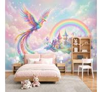 MIATCENRT Papier Peints Geant Panoramique Chalet De Conte De Fées Phénix, Personnalisé Thème Rêve Tableaux Photo Muraux Pour Salon Chambre D'Enfant Décoration Murale,(300x210cm)