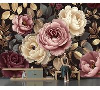 MIATCENRT Papier Peints Panoramique Soie Pivoine De Luxe 200x140cm - Geant Mural Personnalisé Effet 3D - Thème Fleur Vintage Pour Salon et Chambre à Coucher Décoration Murale