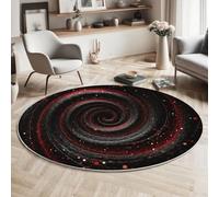 MIATCENRT Tapis Rond 100cm, l'art De La Science-Fiction Trou Noir en Rotation, Lavable en Machine pour Salon, Ne Perd Pas Ses Poils, Tapis de Sol Décoration Dos Antidérapant pour Chambre à Coucher