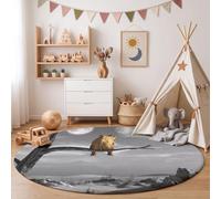 MIATCENRT Tapis Rond Chambre Animaux Surréalistes 100 cm