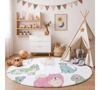 MIATCENRT Tapis Rond Diamètre 120 cm Imprimé Dessiner des Animaux