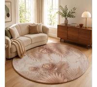 MIATCENRT Tapis Rond Diamètre 120 cm Imprimé Fleurs De Luxe