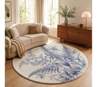 MIATCENRT Tapis Rond Fougères 100 cm Lavable Machine
