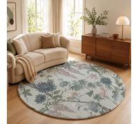 MIATCENRT Tapis Rond Lavable Chrysanthèmes Glycine pour Salon 180 cm