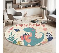 MIATCENRT Tapis Rond Lavable en Machine, Style Mignon Illustration Interieur Anti Slip Chambre à Coucher Salon Tapis, Absorbant Antidérapant, Imprimé Yoga Teckel, Rose, 100cm