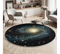 MIATCENRT Tapis Rond Science-Fiction Univers Spirale Galaxie pour Salon Chambre à Coucher - Tapis Rond Lavable en Machine Antidérapant, À Poils Courts et ne Perd Pas Ses Poils, 100cm