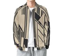 MIATCENRT Veste Bomber Homme Imprimée 3D Art Géométrique, Blouson Léger à Fermeture Éclair, Style Abstrait Décontracté Mi-Saison, Coupe Vent pour Printemps Automne, S-5XL