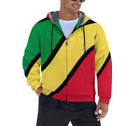 MIATCENRT Veste Polaire Homme à Capuche Sweats, Polaire à Imprimé Drapeau république_du_congo Zippé Veste, Chemise Chaude Doublé Sweat-Shirt avec Poches pour d'automne d'hiver