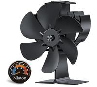 Miaton Ventilateur Poele à Bois 6 Lames | Ventilateur Cheminée avec Thermomètre Magnétique | Permet d'économiser l'énergie domestique et fonctionne silencieusement