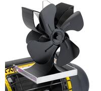 Miaton Ventilateur thermoélectrique pour poêle à bois alimenté par la chaleur et chauffage Mr Buddy pour Little Buddy et Big Buddy (support inclus), ventilateur de cheminée non électrique