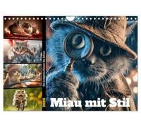 Miau mit Stil (Wandkalender 2026 DIN A4 quer), CALVENDO Monatskalender: Dieser kalender zeigt, was passiert, wenn Samtpfoten in verrückte Situationen ... als Detektiv, DJ oder sogar als Superheld!