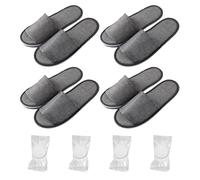 Miayical Pantoufles Hotel, Chausson Hotel Jetable, Chaussons Invités, SPA Pantoufles, Chaussons Invités pour Hommes et Femmes, pour Hôtels et Spa, Voyage, Taille Universelle, 4 paires, Bout Ouvert