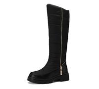 MiaZane Bottes Hautes D Hiver Doublure en Fausse Fourrure Fermeture Latérale Semelle Plateforme pour Marche par Temps Froid,Noir,43 EU