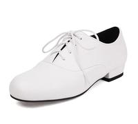 MiaZane Chaussures Plates Oxford À Bout Rond Classiques pour Femmes À Lacets Talon Bas À Bloc pour Style De Rue Et Tenue Quotidienne Microfibre,Blanc,43 EU